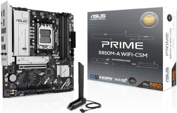 ASUS Prime B850M-A WiFi-CSM AMD AM5 B850 mATX Motherboard, DDR5, PCIe 5.0 Ready, 3X M.2, Wi-Fi 6E, 2.5Gb LAN, DisplayPort, HDMI, USB Type-C ...