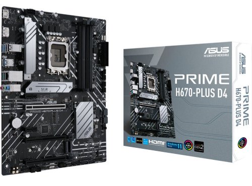 ASUS PRIME H670-PLUS D4 LGA 1700(Intel 12th Gen) ATX motherboard (PCIe 4.0, DDR4, 3xM.2 slots, 2.5Gb LAN, DP, HDMI, Aura Sync)...