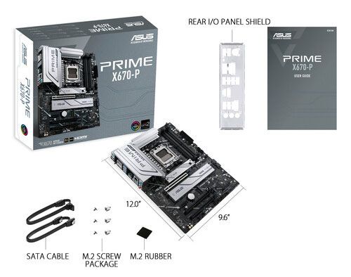 ASUS Prime X670-P Socket AM5 (LGA 1718) Ryzen 7000 ATX motherboard( DDR5, 3xM.2 slots, USB 3.2 Gen 2x2 Type-C USB4 header, and 2.5Gb Ethernet)...