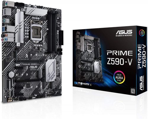 ASUS Prime Z590-V LGA 1200 (Intel 11th/10th Gen) ATX motherboard (PCIe 4.0, 8+1 Power Stages, 3x M.2, 1Gb LAN,SPI-TPM header, Thunderbolt 4 support, A...