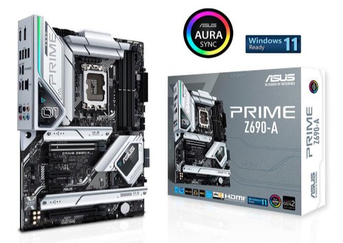 ASUS Prime Z690-A LGA 1700(Intel12th) ATX motherboard (16+1 DrMOS, PCIe 5.0, DDR5, 4x M.2, Intel 2.5 Gb LAN, USB 3.2 Gen 2 front panel Type-C, Thunderbolt  4, Au...