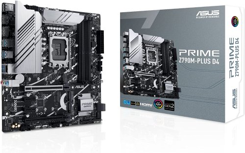ASUS Prime Z790M-Plus D4 LGA 1700(Intel 12th&13th Gen) microATX Motherboard (PCIe 5.0, 3xM.2 Slots,10+1 DrMOS,DDR4,1Gb LAN,USB 3.2 Gen 2x2 Type-C,Front USB)...