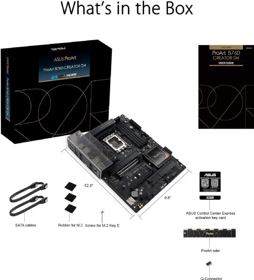 Asus ProArt B760-Creator WiFi Intel LGA 1700(13th and 12th Gen) ATX content creator motherboard, 12+1 power stages, DDR5, PCIe 5.0, three M.2 Slots, 2.5 Gb...