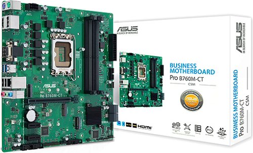 ASUS PRO B760M-CT-CSM Intel Socket LGA1700 for 13th and 12th Gen. Intel Processors, MATX Commercial Motherboard, DDR5,PCLE 4.0, TWO M.2 PCIE 4.0 Slots, Front USB 3.2 Gen. 1...