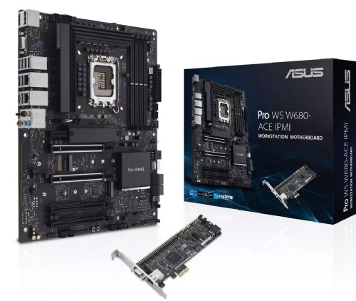 ASUS PRO WS W680-ACE IPMI Intel W680 LGA 1700 ATX Workstatio Motherboard, Dual PCIE 5.0X16 Slot, DDR5, ECC Memory AND XMP Support, Dual Intel 2.5 GB LAN...