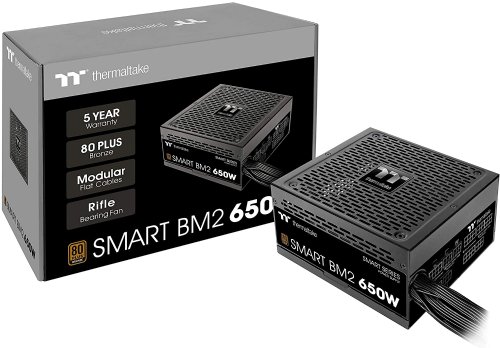 Thermaltake Smart BM2 650W 80+ Bronze Intel Skylakeâ€™s C6/C7 States & ErP Ready 140mm Quiet Fan Japanese Capacitor Semi Modular Power Supply 5 Year (PS-SP ...