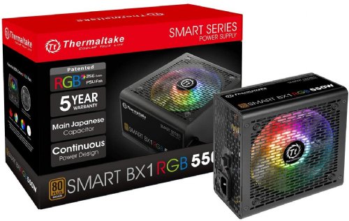 Thermaltake Smart BX1 RGB 80+ Bronze 550W SLI/Crossfire Haswell Ready Continuous Power ATX12V v2.31 / EPS 12V Non-Modular Power Supply 5 Year (PS-SPR-0550N ...