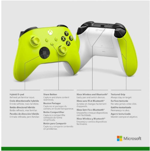 Xbox Electric Volt Wireless Controller for Xbox Series X/S, Xbox One, and Windows Devices, Stay on target with the hybrid D-pad...(QAU-00021)
