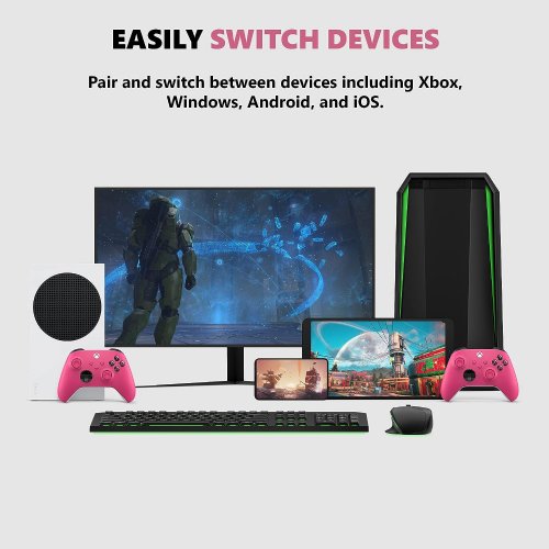 Microsoft Xbox Core Wireless Controller - Deep Pink - Xbox Series X/S, Xbox One, and Windows Devices...(QAU-00082)