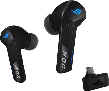 ASUS ROG Cetra True Wireless Gaming Headphones (2.4 GHz & Bluetooth 5.3, ROG SpeedNova, 24-bit 96 kHz audio, Dirac Opteo, Bone-Conduction AI Microphones, Adaptive ANC ...