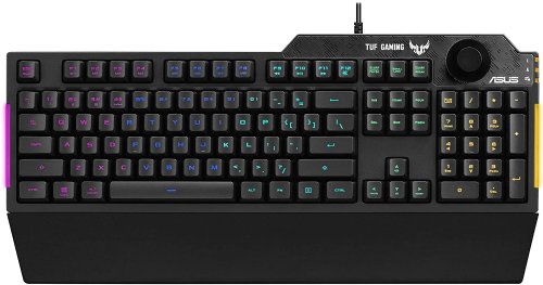 ASUS Membrane Gaming Keyboard for PC - TUF K1, Programmable, Onboard Memory, Dedicated Volume Knob, Aura Sync RGB & Side Lighting, Detachable Wrist Rest ...