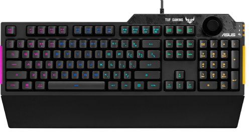 ASUS Membrane Gaming Keyboard for PC - TUF K1 | Programmable, Onboard Memory | Dedicated Volume Knob, Aura Sync RGB & Side Lighting | Detachable Wrist Rest...