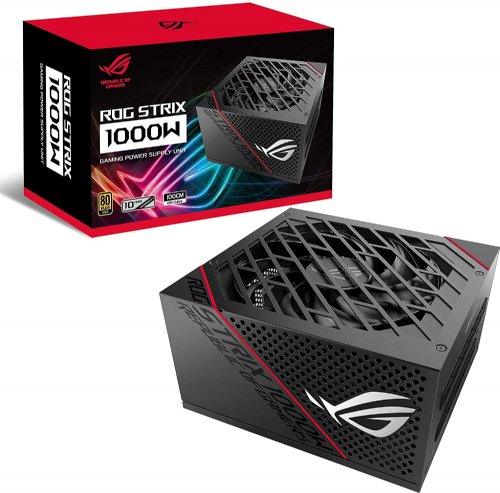 ASUS ROG Strix 1000W Gold PSU, Power Supply (ROG heatsinks, Axial-tech fan design, dual ball fan bearings, 0dB technology, 80 PLUS Gold Certification)...