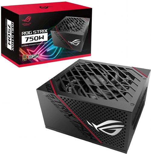 ASUS ROG Strix 750W ATX Power Supply with 0dB Axial Tech Fan and 10 Year Warranty, Fully modular cable design including 1x motherboard 24/20 pin, 2x CPU 4+4 pin...