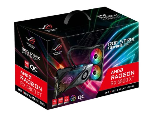 ASUS ROG STRIX LC AMD Radeon RX6800 XT OC Edition Gaming Graphics Card ( PCIe 4.0, 16GB GDDR6, HDMI 2.1, DisplayPort 1.4a, Full-coverage cold plate, 240mm radiator..