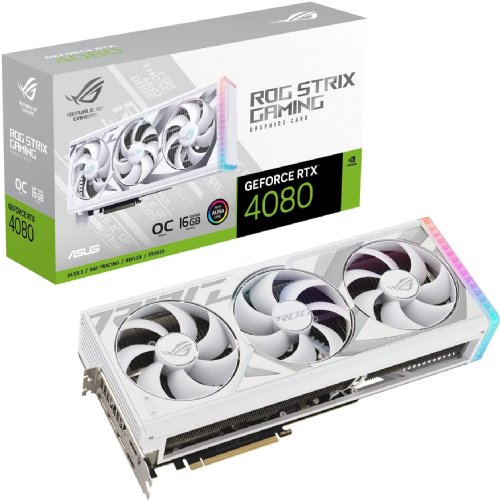 ASUS ASUS ROG Strix GeForce RTX 4090 White OC Edition Gaming Graphics Card (PCIe 4.0, 24GB GDDR6X, HDMI 2.1a, DisplayPort 1.4a)...