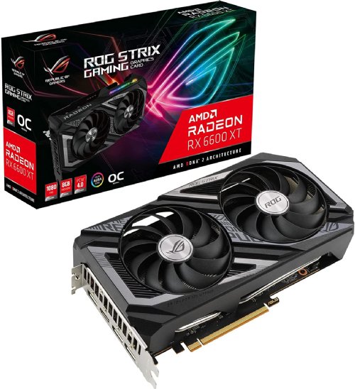 ASUS ROG Strix AMD Radeon RX 6600 XT OC Edition Gaming Graphics Card (AMD RDNA 2, PCIe 4.0, 8GB GDDR6, HDMI 2.1, DisplayPort 1.4a, Axial-tech Fan Design, Super Alloy Power II...