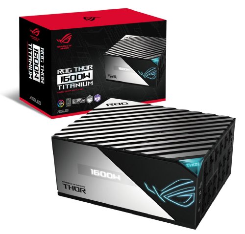 ASUS ROG Thor 1600W Titanium (1600 Watt, Fully Modular Power Supply, 80+ Titanium, Lambda A++ Certified, GaN MOSFETs, Digital Power Control, ROG heatsinks, 135mm PWM fan...