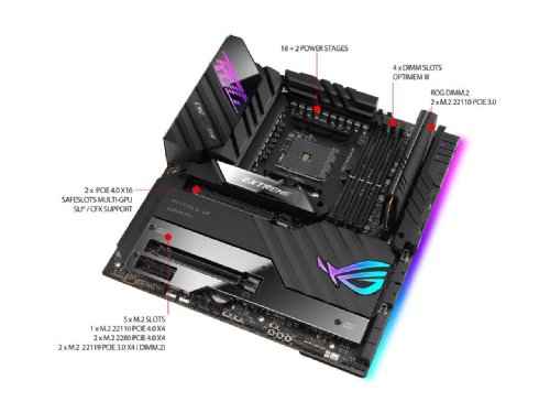 ASUS ROG Crosshair VIII Extreme AMD AM4 X570S EATX Gaming Motherboard (PCIe 4.0, Passive PCH Heatsink, 18+2 Power Stages, 5 x M.2 Slots, Wi-Fi 6E, 2" LiveDash OLED...