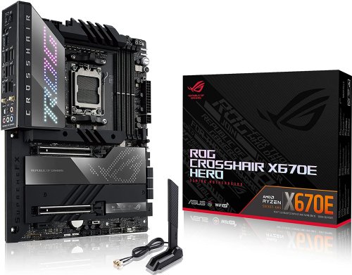 ASUS ROG Crosshair X670E Hero (WiFi 6E) Socket AM5 (LGA 1718) Ryzen 7000 Gaming Motherboard(18+2 Power Stages, PCIe 5.0, DDR5,5xM.2 Slots,Front-Panel USB 3.2 Gen 2x2...