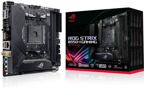 ASUS ROG Strix B550-I Gaming AMD AM4 (3rd Gen Ryzen) Mini-ITX SFF gaming motherboard (PCIe 4.0, WiFi 6, 2.5Gb LAN, DDR4 5100+ (O.C.), front USB 3.2 Gen 2 T...