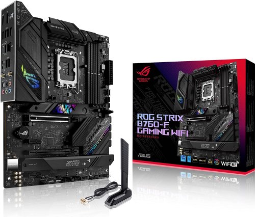 ASUS ROG Strix B760-F Gaming WiFi Intel B760(13th and 12th Gen) LGA 1700 ATX motherboard, 16 + 1 power stages, DDR5 up to 7800 MT/s, PCIe 5.0, three M.2 slots, WiFi 6E, USB 3.2...
