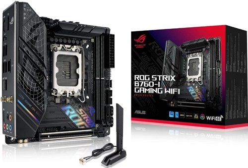 ASUS ROG Strix B760-I Gaming WiFi Intel B760(13th and 12th Gen) LGA 1700 mini-ITX motherboard, 8 + 1 power stages, DDR5 up to 7600 MT/s, PCIe 5.0, two M.2 slots, WiFi 6E...