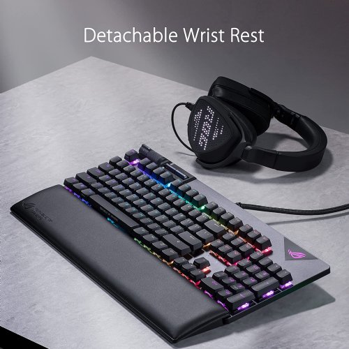 ASUS ROG Strix Flare II 100% RGB Gaming Keyboard, ROG NX Blue Mechanical switches, ABS Engraved keycaps, 8k Hz Polling, Sound-dampening Foam, Media Controls...