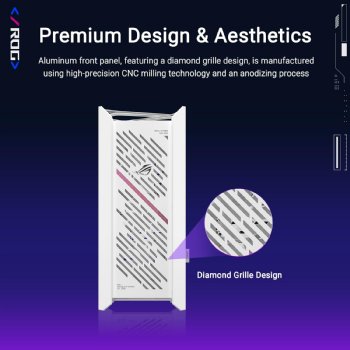 ASUS ROG Strix Helios II White Edition EATX mid-Tower Gaming PC case, with Dual Tempered Glass Side Panels, Support for GPUs up to 450mm Long, Graphics Card Braces ...