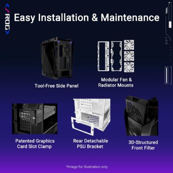 ASUS ROG Strix Helios II White Edition EATX mid-Tower Gaming PC case, with Dual Tempered Glass Side Panels, Support for GPUs up to 450mm Long, Graphics Card Braces ...