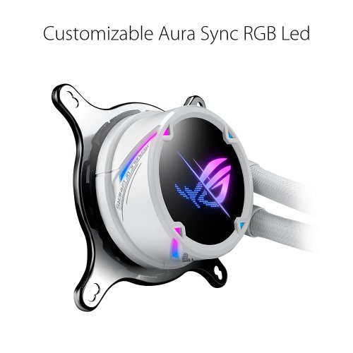 ASUS ROG Strix LC II 240 ARGB White Edition All-in-one AIO Liquid CPU Cooler 240mm Radiator, Intel LGA1700, 115x/2066 and AMD AM4/TR4 Support, 2x 120mm 4-pin 