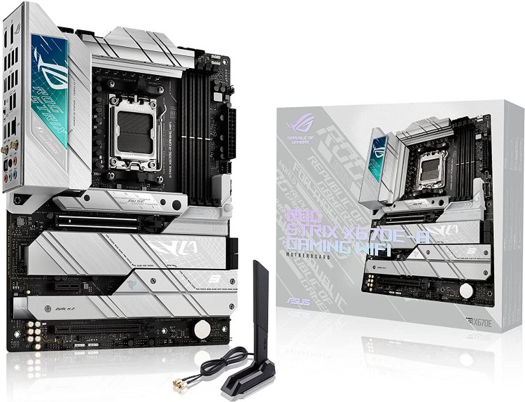 ASUS ROG STRIX X670E-A GAMING WIFI 6E Socket AM5 (LGA 1718) Ryzen 7000 gaming motherboard(16 + 2 power stages, PCIE 5.0, DDR5 support, four M.2 slots with ...