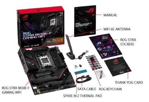 ASUS ROG STRIX X670E-F GAMING WIFI6E Socket AM5 (LGA 1718) Ryzen 7000 gaming motherboard (PCIe 5.0, DDR5, 16 + 2 power stages, four M.2 slots with heatsink...