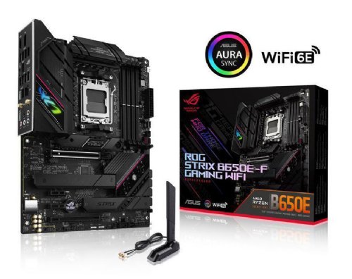 ASUS ROG STRIX X670E-F GAMING WIFI6E Socket AM5 (LGA 1718) Ryzen 7000 gaming motherboard (PCIe 5.0, DDR5, 16 + 2 power stages, four M.2 slots with heatsink...
