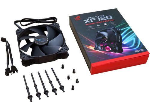 ASUS ROG Strix XF120 Whisper-Quiet, 4-pin PWM Fan for PC Cases, Radiators or CPU Cooling (120mm, up to 400, 000 Hours lifespan, Magnetic-Levitation, 1800RPM, 5 Years Warranty)..