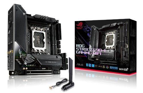 ASUS ROG Strix Z690-I Gaming WiFi 6E LGA 1700 (Intel 12th Gen) mini-ITX gaming motherboard (PCIe 5.0, DDR5, 10 layer PCB, 10+1 power stages, Thunderbolt 4 Onbo...