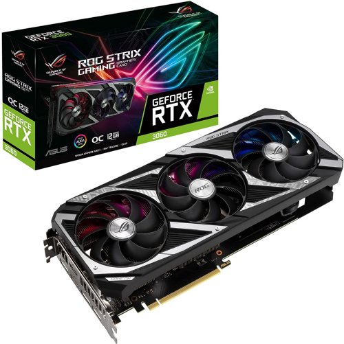 ASUS ROG Strix NVIDIA GeForce RTX 3060 V2 OC Edition Gaming Graphics Card (PCIe 4.0, 12GB GDDR6, HDMI 2.1, DisplayPort 1.4a, Axial-tech Fan Design, 2.7-Slot...