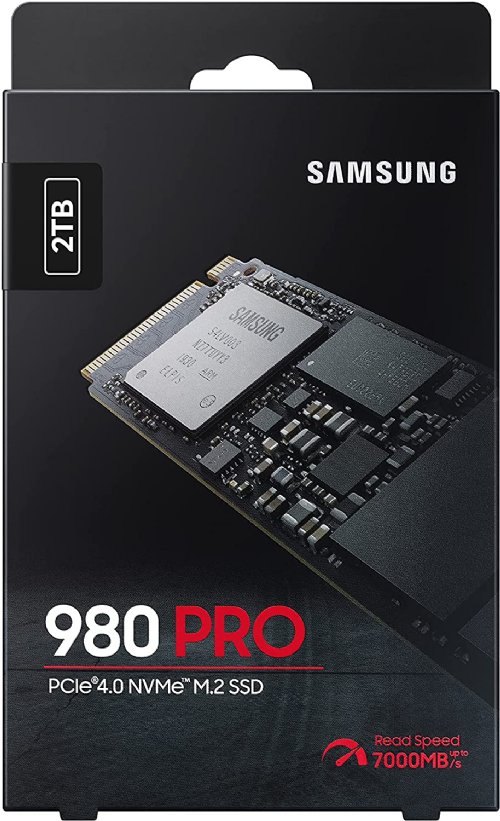 Samsung 980 PRO SSD 2TB PCIe NVMe Gen 4 Gaming M.2 Internal Solid State Hard Drive Memory Card, Maximum Speed, Thermal Control, 5 Years (MZ-V8P2T0B/AM)