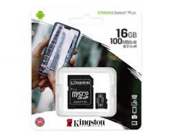 Kingston 16GB micSDHC Canvas Select Plus 100R A1 C10 3 Pack+1 ADP (Canada) (SDCS2/16GB-3P1ACR)