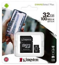 Kingston 32GB MICROSDHC CANVAS 100R A1 C10 CARD (SDCS2/32GBCR) ...