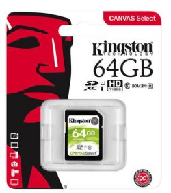 Kingston 64GB MICROSDXC CANVAS 100R A1 C10 CARD (SDCS2/64GBCR) ...