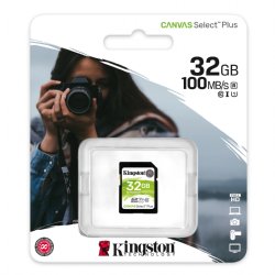 Kingston 64GB SDXC Canvas React 100R/80W CL10 UHS-I U3 V30 A1 (SDR/64GB)