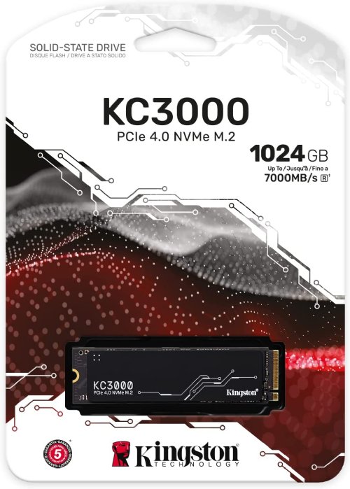 Kingston KC3000 M.2 2280 1024GB PCIe 4.0 x4 NVMe 3D TLC Internal Solid State Drive (SSD)... (SKC3000S/1024G)
