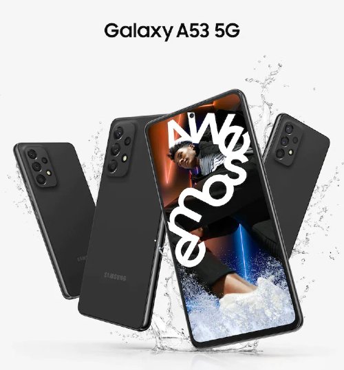 Samsung Galaxy A53 5G Smartphone, MicroSD (Up to 1TB), AMOLED Display,120 Hz Camera, 5000 mAh, Touch screen, Fingerprint reader -Black..(SM-A536WZKAXAC)