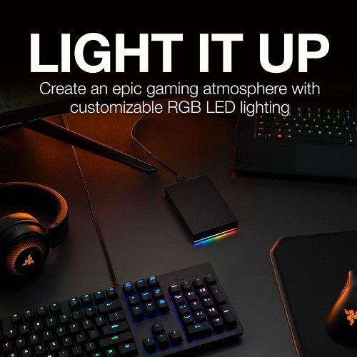 Seagate FireCuda Gaming Hard Drive External Hard Drive 2TB - USB 3.2 Gen 1, RGB LED lighting for PC and Mac with Rescue Services...(STKL2000400)