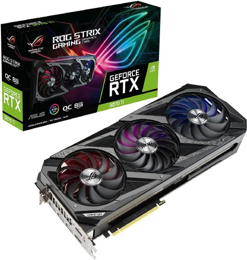 ASUS ROG Strix NVIDIA GeForce RTX 3070 Ti OC Edition Gaming Graphics Card (PCIe 4.0, 8GB GDDR6X, HDMI 2.1, DisplayPort 1.4a, Axial-tech Fan Design, 2.9-Slot..