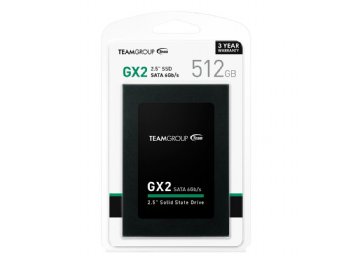 TEAMGROUP 512GB 2.5IN GX2 SSD (2.5INSATA III) READ:530MB/s WRITE:430MB/s (T253X2512G0C101) ...
