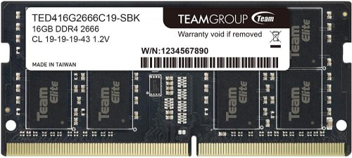 TeamGroup Elite 8GB Single DDR4 2400MHz PC4-19200 CL16 Unbuffered Non-ECC 1.2V SODIMM 260-Pin Laptop Notebook PC Computer Memory Module Ram Upgrade (TED416 ...