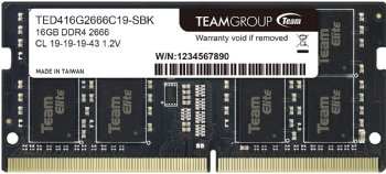 TeamGroup Elite 8GB Single DDR4 2400MHz PC4-19200 CL16 Unbuffered Non-ECC 1.2V SODIMM 260-Pin Laptop Notebook PC Computer Memory Module Ram Upgrade (TED416 ...