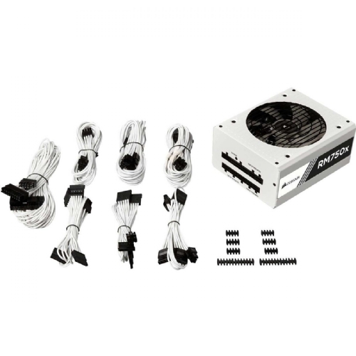 Corsair Enthusiast Series RM750x White Power Supply, Fully Modular 80 Plus Gold 750 Watt, NA Version (CP-9020155-NA) ...